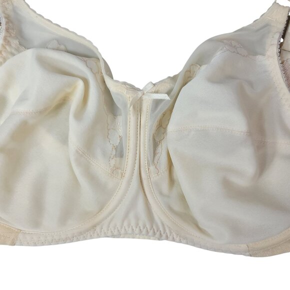 Bali Wide Strap Underwire Bra Beige 34DDD Unpad Adj Full Cover #0180 ILGWU VTG - Picture 3 of 9